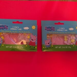 Peppa Pig 3 Pack Sprinkle Mix with Pink and Yellow